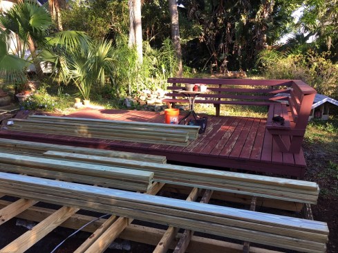 After reframing the damaged portion of the deck, the author installed a PT decking profile that matched the original decking.
