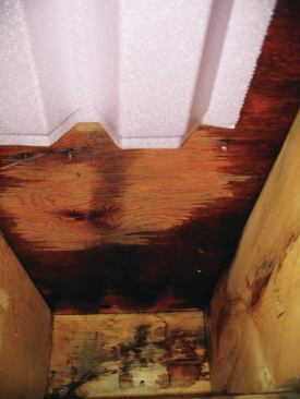 The interior of the roof sheathing was saturated, as well.