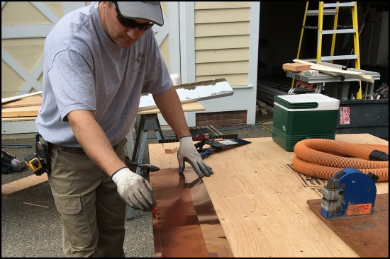 The author traced the slight curve on the wider stock…