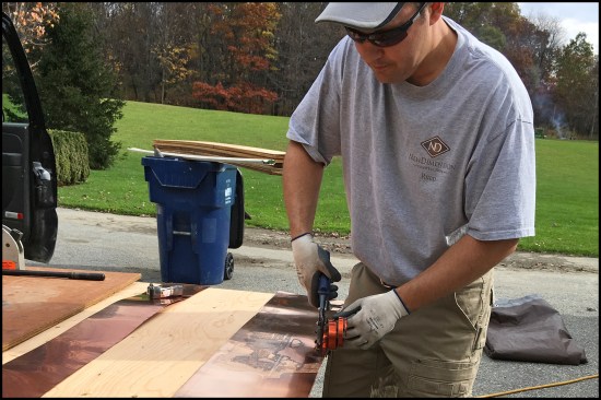 …then cut the stock with tin snips.