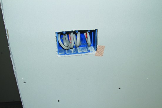 Damage from cutting around electrical boxes also needs to be repaired.