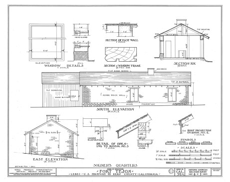 Soldiers’ Quarters (now referred to as the “Orderlies’ Quarters”). Click to enlarge.