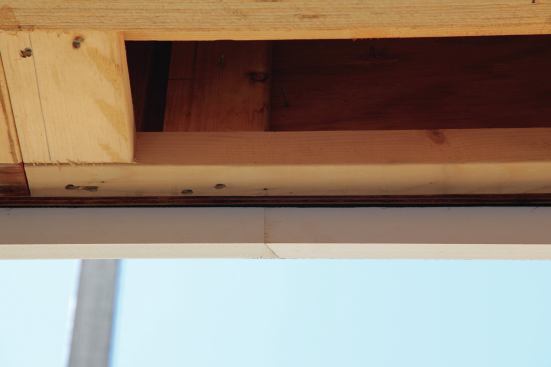 An unglued scarf joint allows the board to expand and contract without visually opening up.