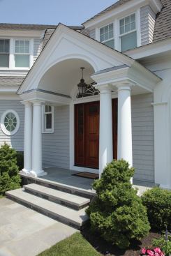This house with unfinished PVC trim was built more than 10 years ago.