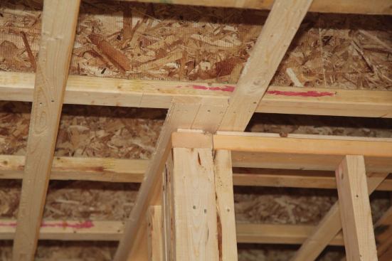 Strapping makes it easier for us to install interior partitions, too.