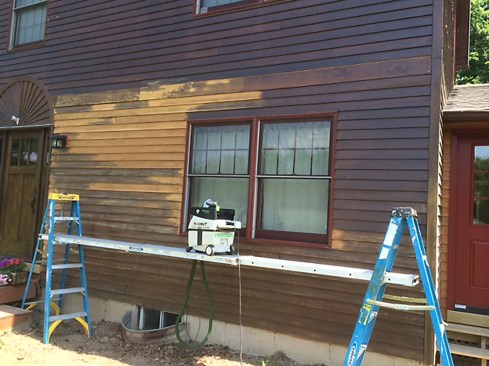 There are only two ways to get rid of Sikkens - with chemicals or by sanding. Both methods are messy and time-consuming, but in my experience, sanding is the better option. Chemical stripping with caustic liquids is an unappealing exposure risk, and it is difficult to keep the chemicals from affecting window cladding and perimeter gardens. 