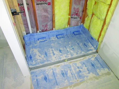 Blanke Aqua Shield membrane was used for the shower-bed waterproofing.