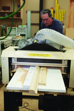 For the doorway between the dining and living rooms, I milled the stain-grade crown molding on my Woodmaster Planer/molder so that it would match the standard WindsorOne profile that I’d used throughout the house.