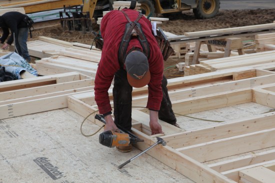 Crips on Top If the header for the openings is not directly below the top plate, nail small cripples on the stud layout between the header and the top plate.