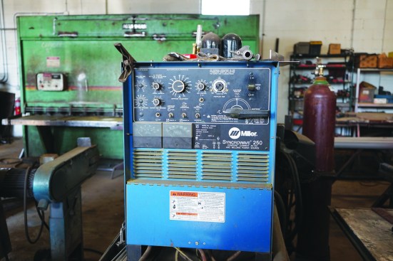 Most residential steel welding is done in the fabrication shop with a MIG welder.