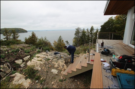 Figure 8a. A custom-built guardrail with cable railing was installed.