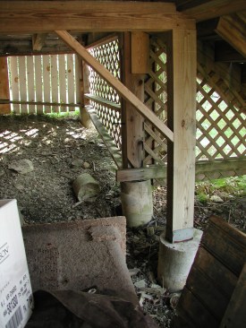 Concrete piers supporting the building's posts looked a little sketchy, so the plans called for replacing a few piers if needed.