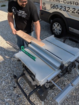 The included blade was nice, soft start, electric brake, nice push stick and included dado plate. A LOT of saw for the money.
