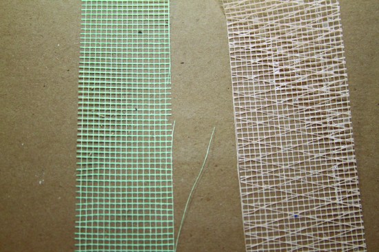 Fiberglass-mesh tape is a different animal. There are different varieties, including different weaves.
