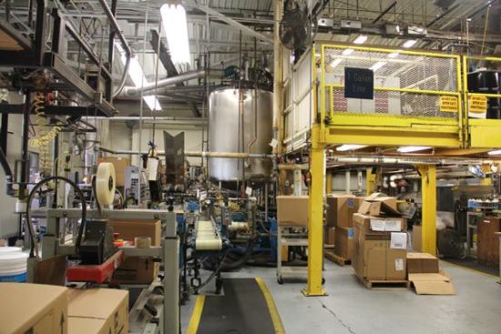 This is the area where wire lubricant is mixed and packaged. 
Click here to see video of the bottling line.
