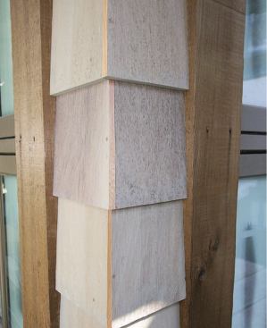 The second shingle should cover the edge of the first, again overlapping the edge by about 1 inch. Trim this shingle too with a utility knife and finish it with a block plane, taking care not to scar the face of the first shingle as you plane the second shingle flush. To finish the joint, drive a 4-penny nail into the edge of the first shingle approximately 1 inch up from the butt and 1/8 inch in from the edge. This will help prevent the shingles from curling and opening up at the joint.