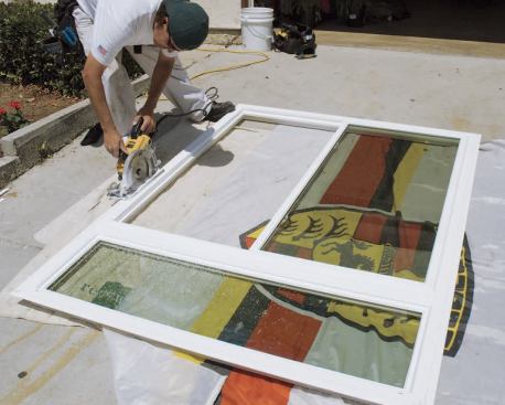 Vinyl fins can be cut with a utility knife, but a saw is more accurate.