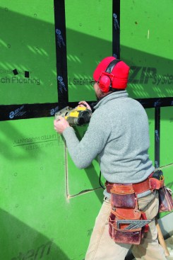 The window openings were cut after the sheathed building was blower-door tested for airtightness.