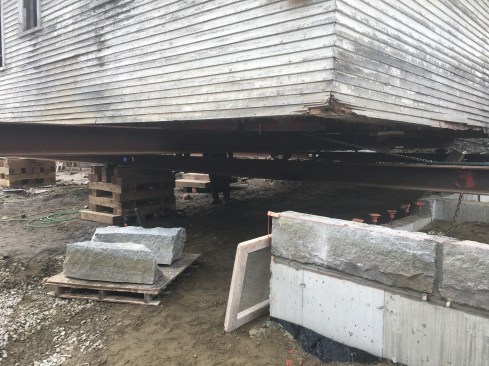 Some capstone was installed prior to the move.