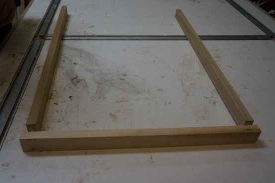 After ripping stock to the measurements taken earlier, cut the pieces to length and lay them out on a work table.