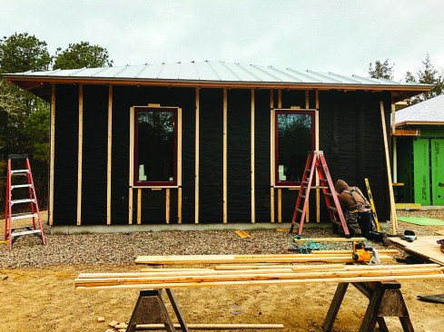 With an open rainscreen, building paper covers the WRB to protect it from UV rays.