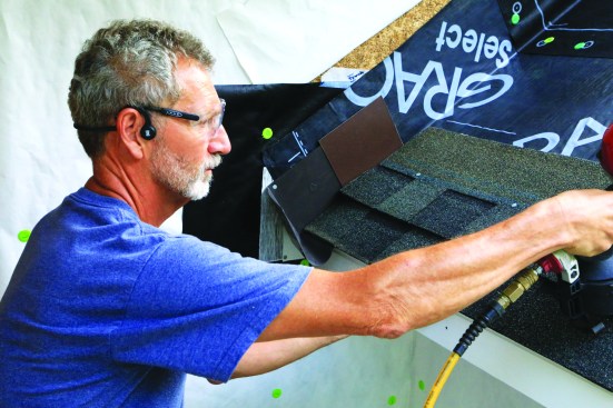 The roofer can then install the shingles and the rest of the step flashing, continuing up the roof.
