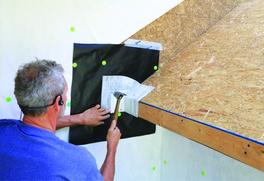 Metal flashing protects the tape.
