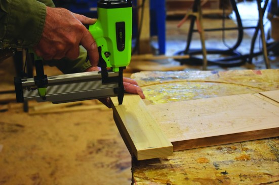 The author tacks two side rails together for milling.