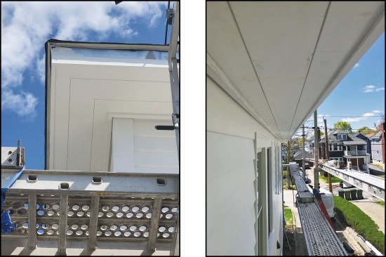 Figure 7. With nail holes filled and the new assembly painted out, the crisp lines of the new assembly come to light (left, right).
