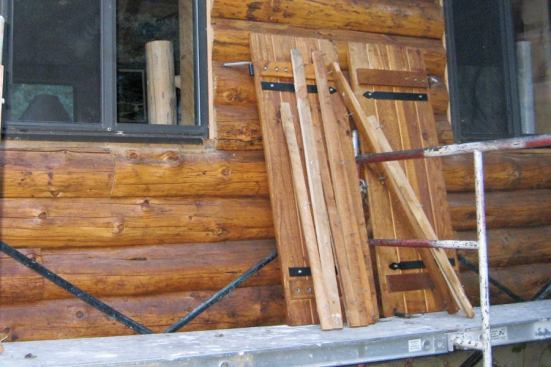 Next we carefully remove and label the exterior trim, so it can to be reinstalled after the new window is in place.