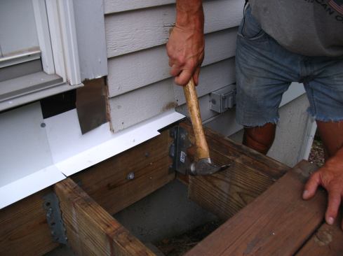 Angle brackets were used to reinforce the connection between the ledger and rim beam and the end joists.