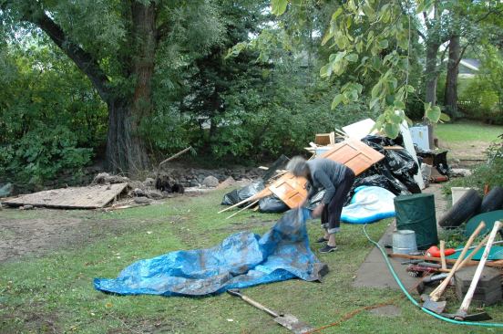 Water heaters, furnaces, doors, and more were ripped out of the lower levels and basements of homes.