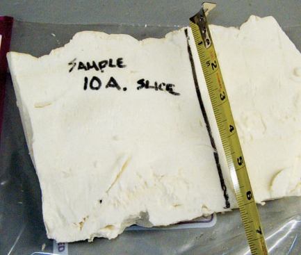 To keep a continuous eye on foam quality, it's a good idea to cut samples of material from each day's work, marking them with the date, location, and a dimensional measurement.