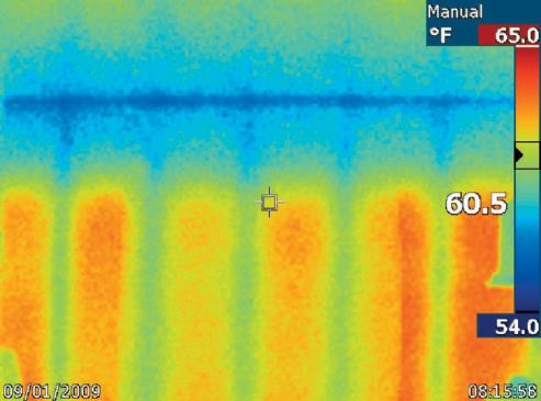 The sun's effect may also be visible on an interior wall.