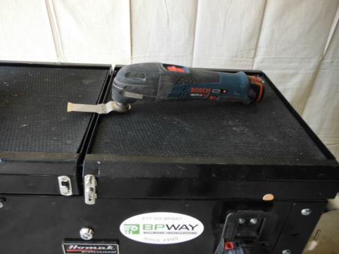 This 12-volt oscillating multi-tool from Bosch is good for the quick clip or trim but does not have the runtime for larger jobs. For those I’ll use a corded model. You can’t beat the power of a Fein; I’ve been using one for 15 years. I keep that tool in the cart and a Rockwell in the job box (for my guys to use and as a loaner). I’m partial to Imperial brand blades; they’re durable, reasonably priced, and fit most machines.