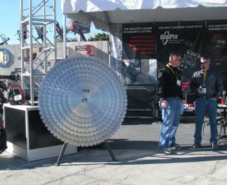 Big, bigger, and biggest saw blades.