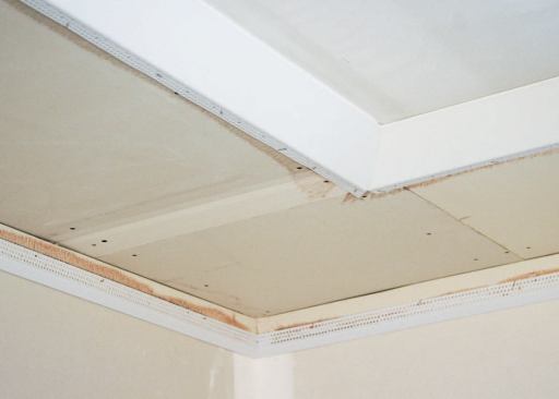 For a more contemporary look, a good option is Trim-Tex's simple beveled tray bead, which also requires a 2 1/2-inch-deep soffit.