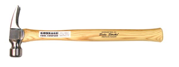 The Gossage Side Strike had a milled face and side—for striking nails sideways when there isn't space to use the face. The trademark for this hammer was filed in 1994 by Greg Gossage of Santa Rosa, California. The tool has long since gone out of production.