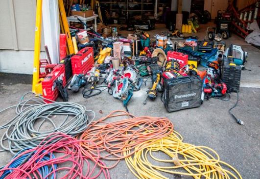 This is just a portion of what came out of the back of our box truck. You know how it is; you put more and more in and pretty soon you’re hauling an entire shop full of tools. There’s so much stuff it’s hard to find what you are looking for and you don’t even know what all you have