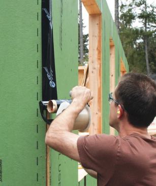 The tape gun is sometimes used for outside corners.