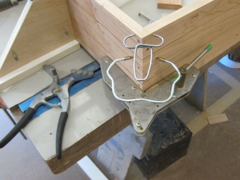 These formed the individual boxes, which were glued and clamped together.