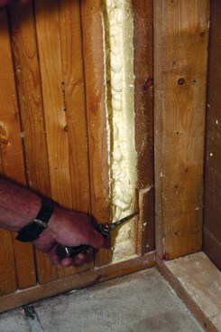 Break out the wood below the cut with a chisel or screwdriver.