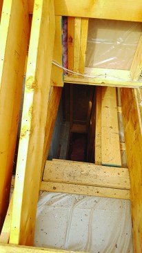 An older original roof had been left in place.
