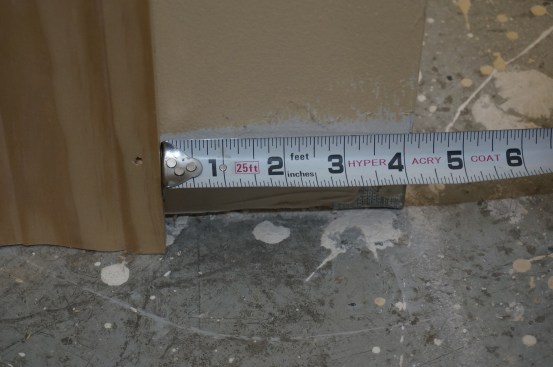 The door casing is a good place to begin measuring the pieces of baseboard. 