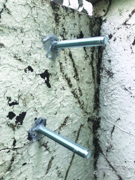Bolts epoxied into concrete