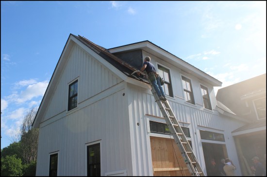 After checking the window openings and dormer framing, workers determined that the window units themselves were leaking.