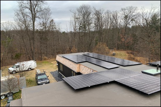 The completed Acrylabs and solar array installation.