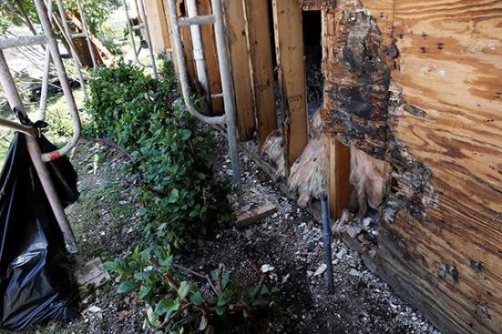 Sprinkler that was wetting the building and caused huge failures.
