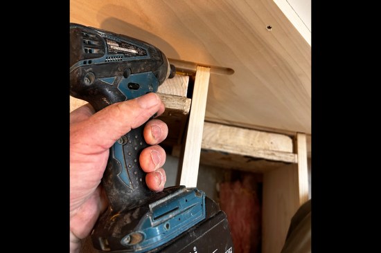 The remaining treads and risers were measured, cut, and installed one at a time as the author worked his way up the stairs.