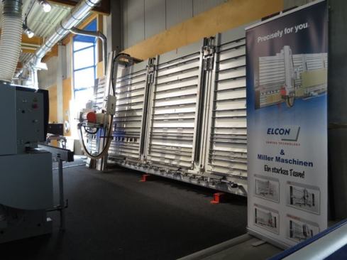 The biggest machine in the showroom is a vertical panel saw that’s about 20’ long and 10’ tall. Miller is probably “show rooming” it. If someone wants to buy, a machine will likely be delivered straight from the manufacturer—in this case, a company called Elcon.